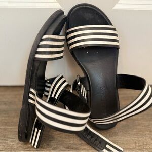 Made In Italy SportsMax Mara Sandals Sz: EU39 US 8.5/9 White/Black Spring/Summer